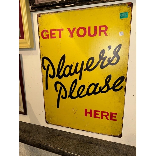 497 - Player Please Metal Advertising Sign