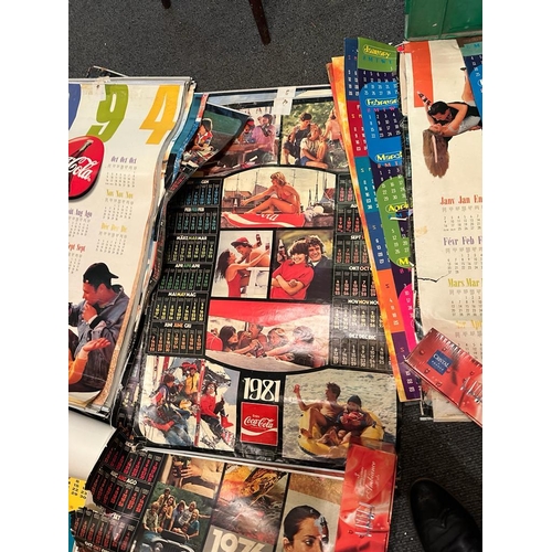 908 - Large Collection of Coca Cola Calenders from 70s, 80s and 90s