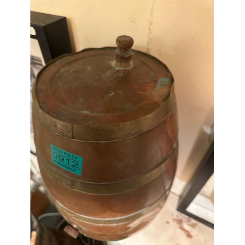 912 - Antique Copper and Brass Sherry Cask