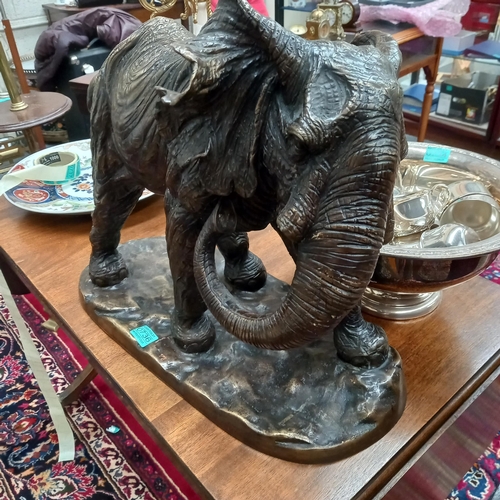 736 - Large Bronzed Figure of an Elephant - 46cm Tall