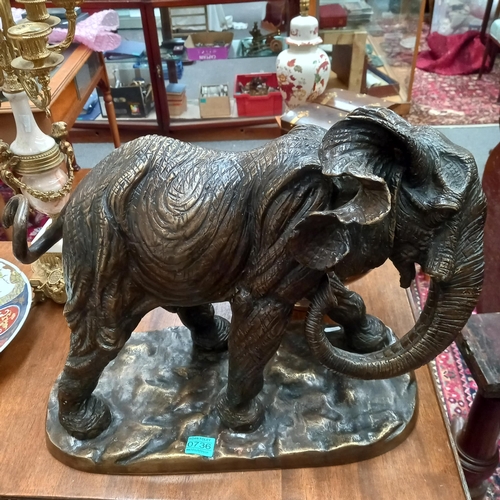 736 - Large Bronzed Figure of an Elephant - 46cm Tall