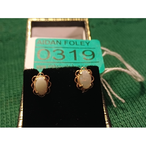 319 - Pair of 9 Carat Opal Set Earrings