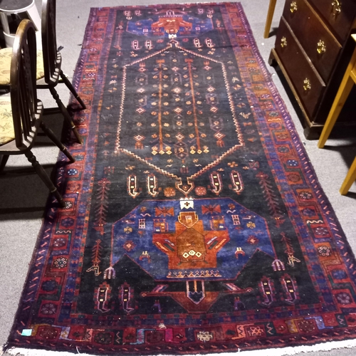 831 - Persian Handwoven Full Pile Runner - repaired 330cm x 145cm