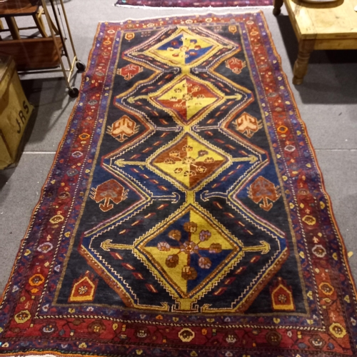 832 - Persian Handwoven Carpet with Multicoloured Floral Pattern - 295cm x 150cm