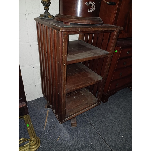 1038 - Vintage Oak Revolving Bookcase