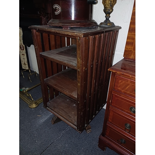 1038 - Vintage Oak Revolving Bookcase