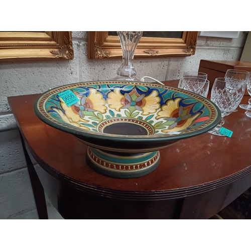 656 - Spanish Porcelain Fruit Bowl with handpainted Floral Decoration