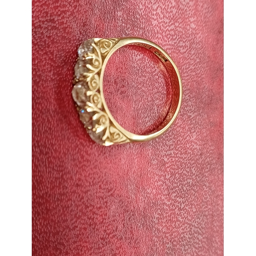 702 - 19th Century 5 Stone Diamond Ring on rolled Gold Band (Size K)