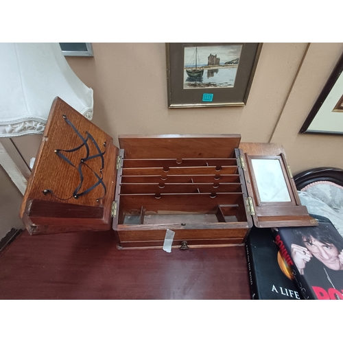 114 - Edwardian Oak Stationery Cabinet