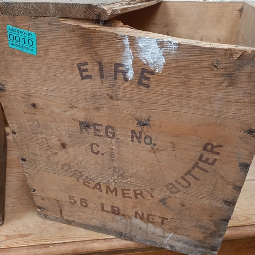 10 - Two old Irish Timber Butter Boxes 