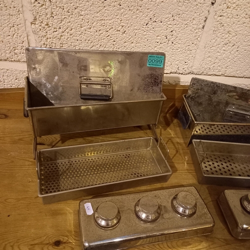 99 - Three Stainless Steel Military Camping Cookers (missing some legs)