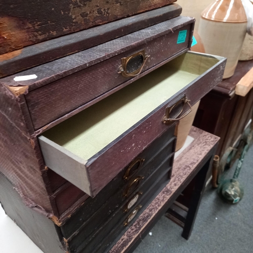 128 - Two Vintage Office Filing Boxes and a Slope Front Clerks Box