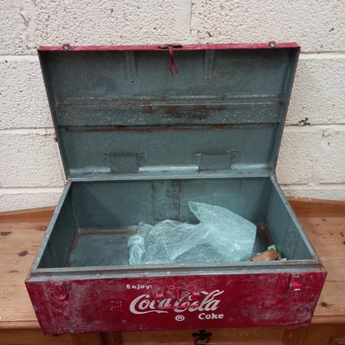 138 - Retro Style Coca Cola Metal Storage Box (68cm x 41cm x 28cm)