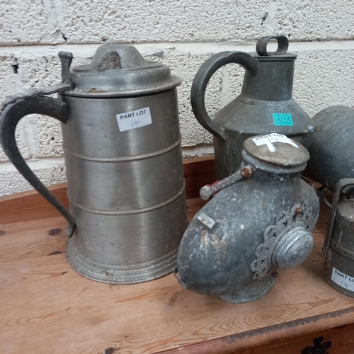 14 - Mixed lot to include Metal Tankards etc (Tallest 40cm)