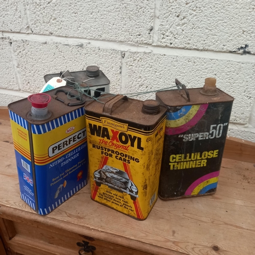 169 - Four Vintage 5 Litre Oil/Thinners/Wax  Cans