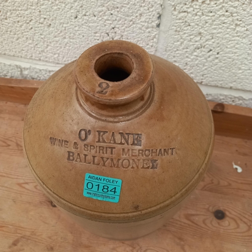 184 - Old Stoneware Whiskey Crock 