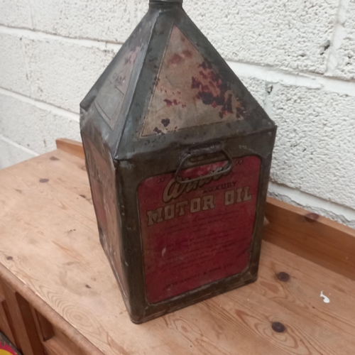 193 - Old Arnoco Motor Oil Pyramid Oil Can - Arnotts & Sons (50cm Tall)