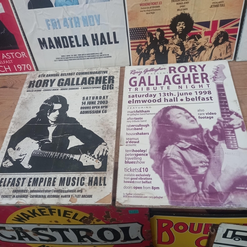 230 - Six Music Posters - Rory Gallagher, Thin Lizzy and 2 others