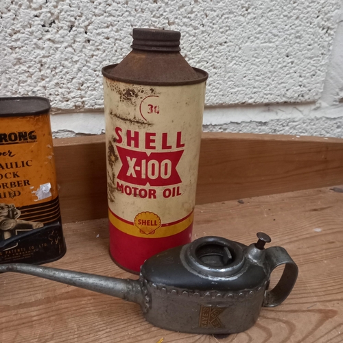 308 - Three Vintage Oil Cans and 2 others