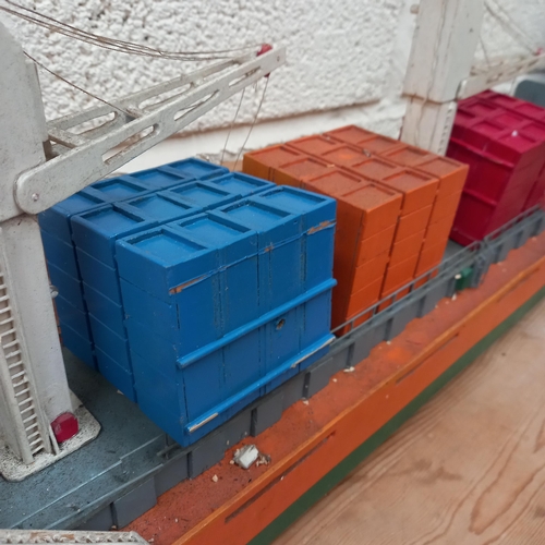 4 - Scratchbuilt Model Container Ship (92cm Long)