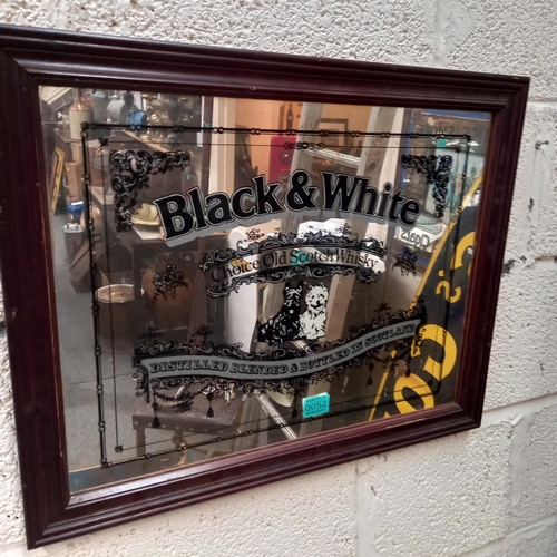 52 - Interesting Black and White Scottch Framed Mirror - Reputed to be the property of Richard Burton. Pu... 