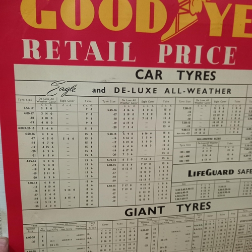 72 - Good Year Retail Price List - Vintage