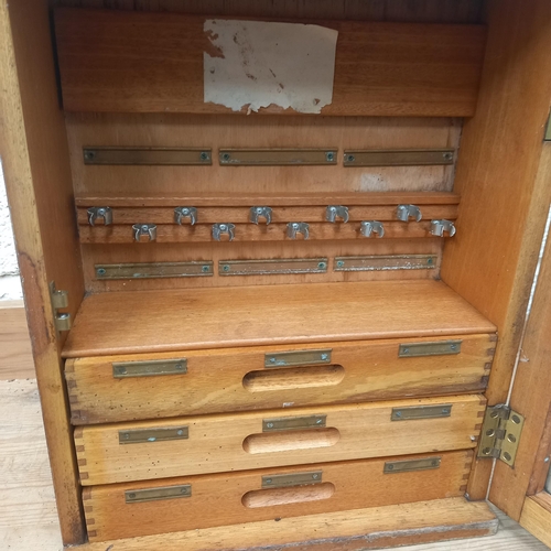 389 - Vintage Mahogany Wall Cabinet with Glazed Door and Fitted Interior (45cm x 36cm x 14cm)