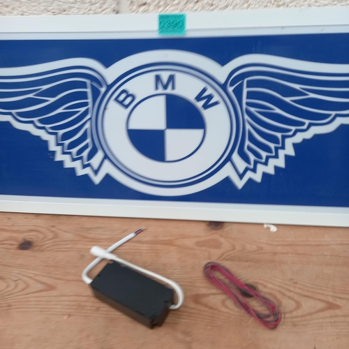 390 - Contemporary BMW Light Up Sign (120cm x 28cm)