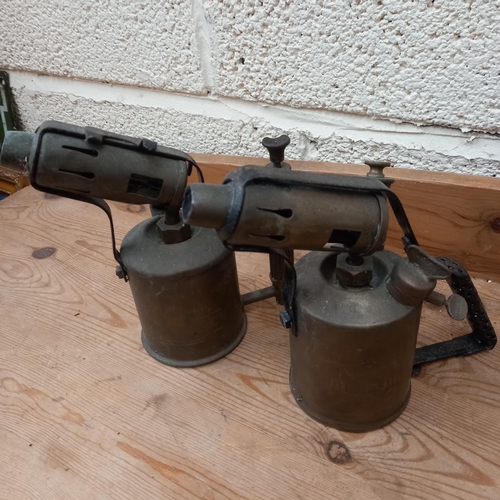 397 - Two Vintage Brass Bowl Torch's