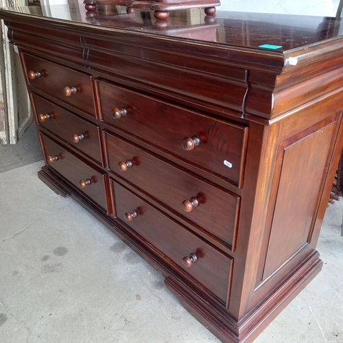 408 - Hardwood Chest of 6 Drawers (150cm x 90cm x 56cm)