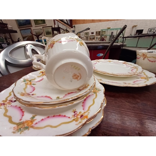 1003 - 33 Piece Bone China Tea Set with Floral Decoration - serves 8