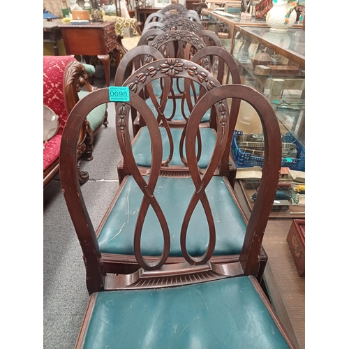 698 - Set of Six 19th Century Mahogany Dining Chairs including 2 Carvers