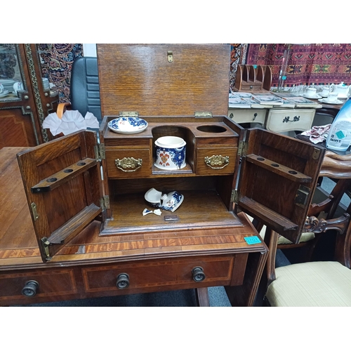 702 - Edwardian Oak Smokers Cabinet with Fitted Interior