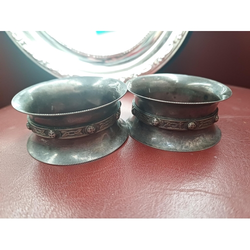 727 - Pair of Irish Silver Serviette Rings and a Newbridge Silverware Picture Frame