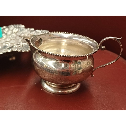 729 - Chester Silver Posy Dish and a small Silver Milk Jug by Walker & Hall