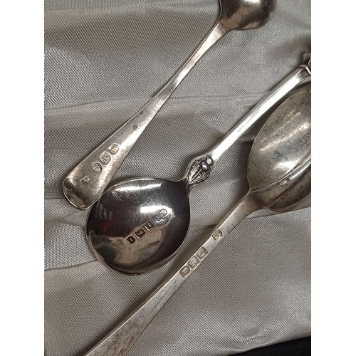 730 - Set of 6 Silver Tea Spoons in case together with other Silver items