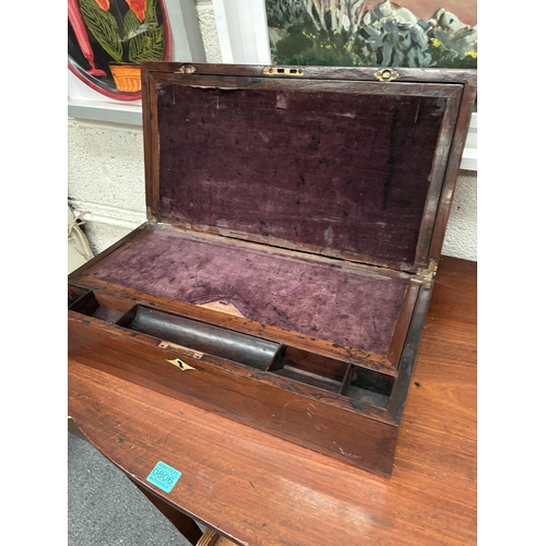 808 - Victorian Rosewood Travel Writing Box