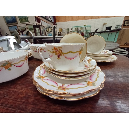 1003 - 33 Piece Bone China Tea Set with Floral Decoration - serves 8