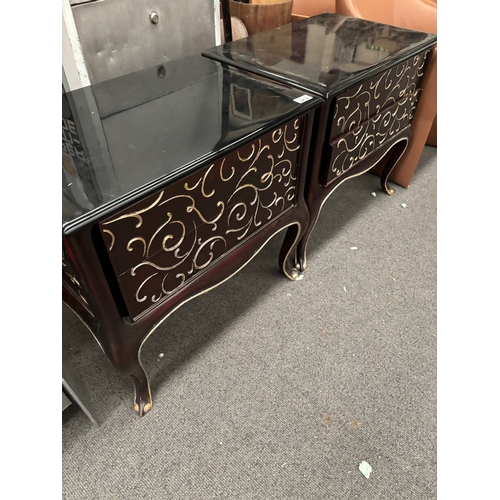 1053 - Pair of decorative 2 Drawer Lamp Tables or Bedside Chests