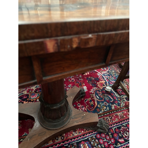 903 - Victorian Rosewood Games Table on Carved Column with Platform Base