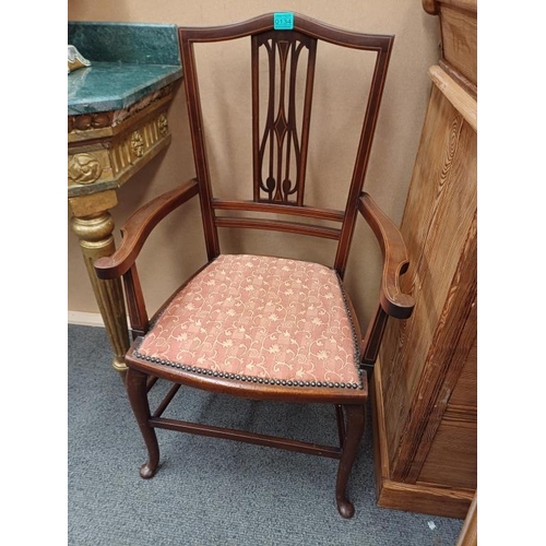 134 - Edwardian Inlaid Mahogany Armchair