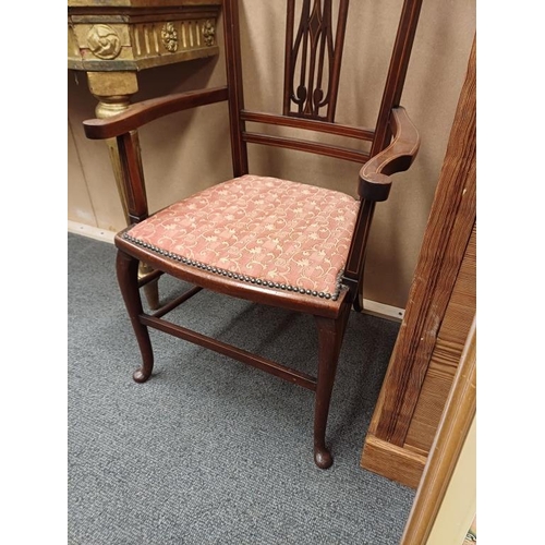 134 - Edwardian Inlaid Mahogany Armchair