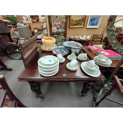 167 - Edwardian Mahogany Dining Table with 1 Leaf (no winding handle)