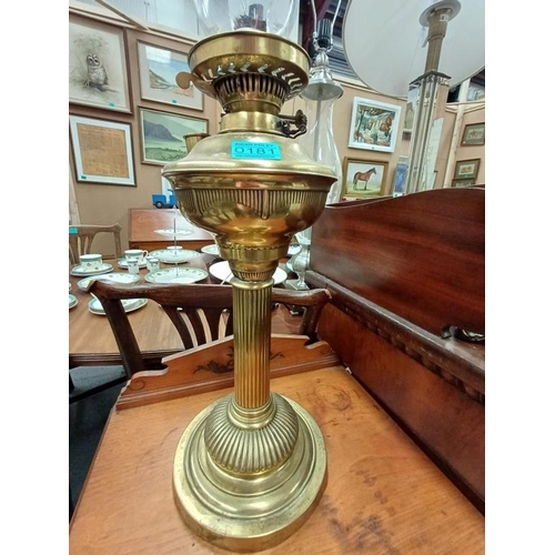 181 - Vintage Brass Column Oil Lamp