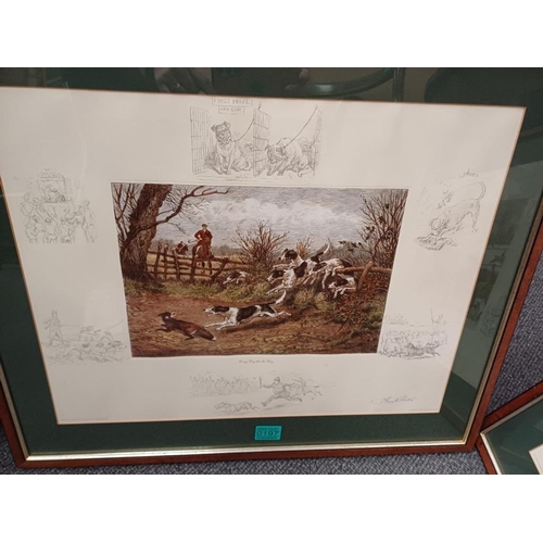 197 - Pair of Framed Hunting Prints