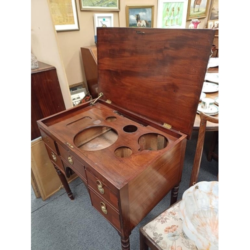 210 - Early Victorian Mahogany Gentleman's Washstand with Lift Up Top