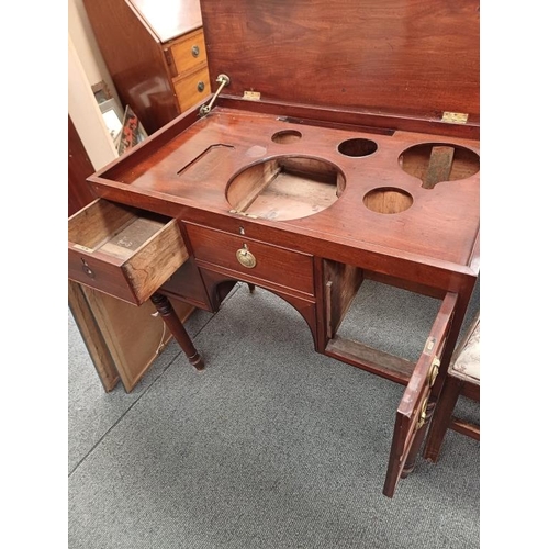 210 - Early Victorian Mahogany Gentleman's Washstand with Lift Up Top