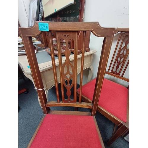 218 - Edwardian Inlaid Mahogany Bedroom Chair - Pair