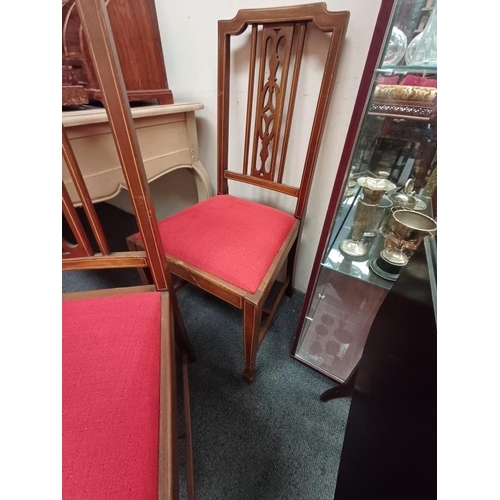 218 - Edwardian Inlaid Mahogany Bedroom Chair - Pair