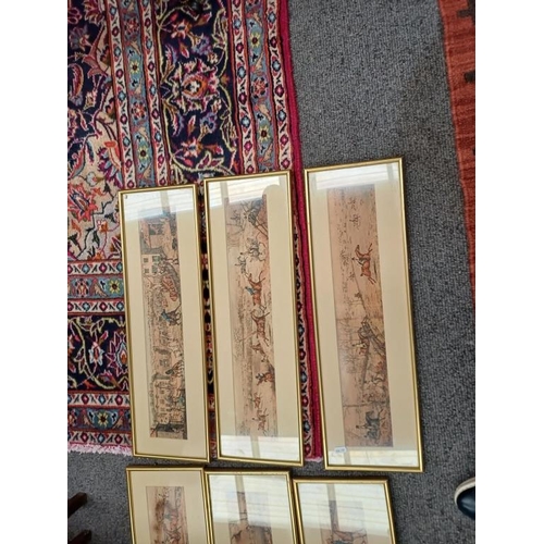 219 - Set of 6 Framed Hunting Prints : 19th Century - reframed - some spotting